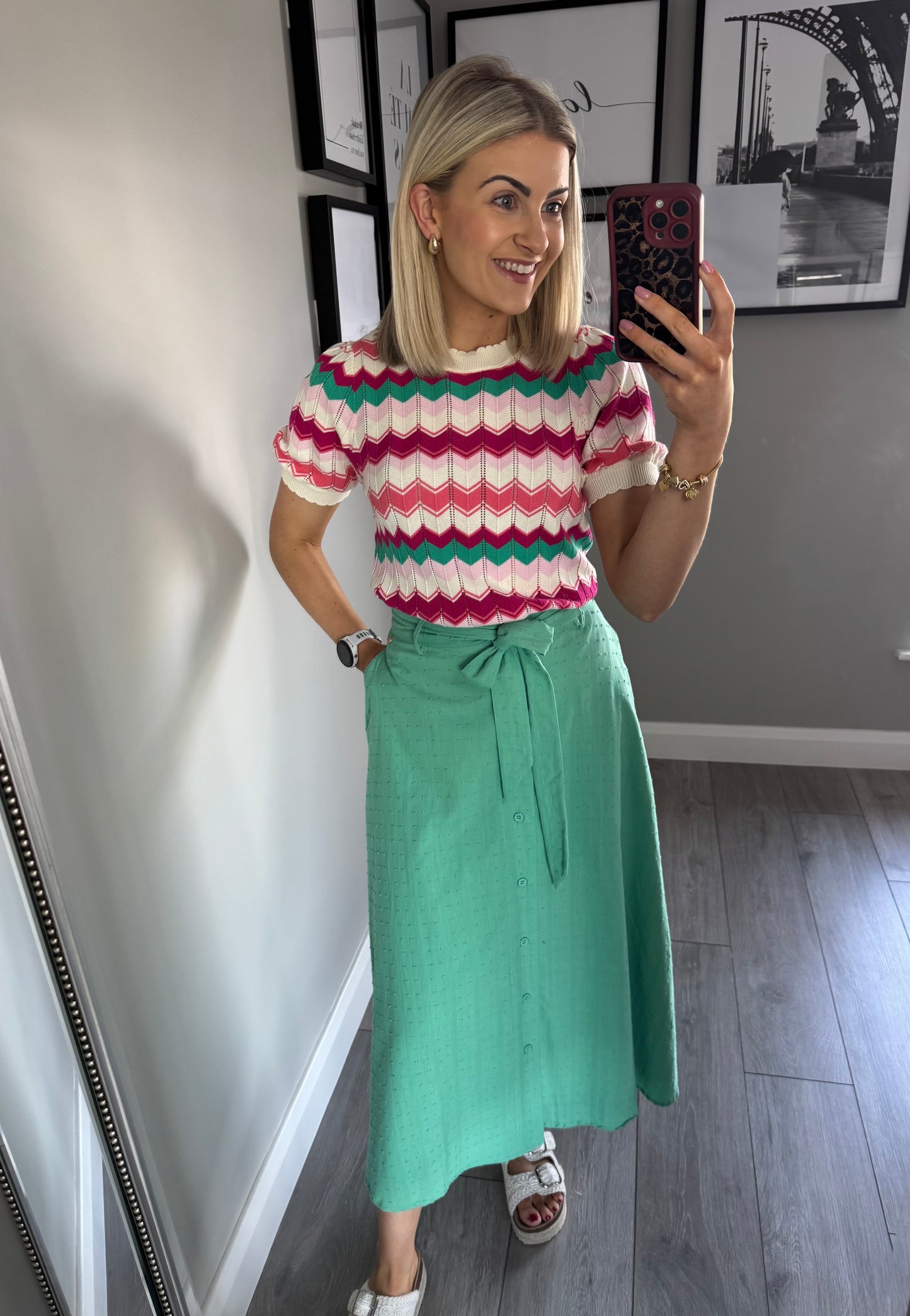 Rant & Rave Ariela Green A Line Skirt
