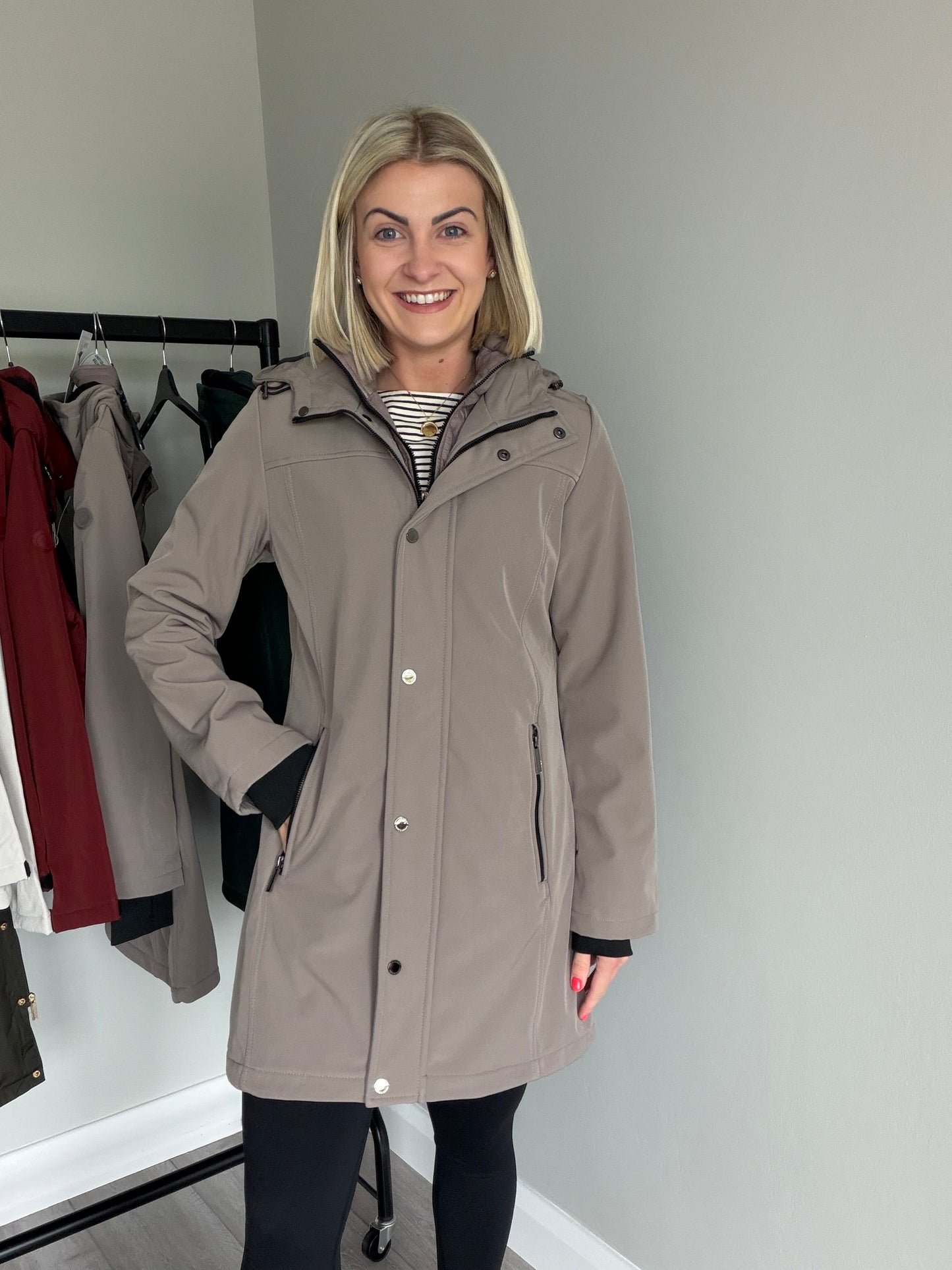 Relax & Renew Elsie Taupe Water Repellent Coat