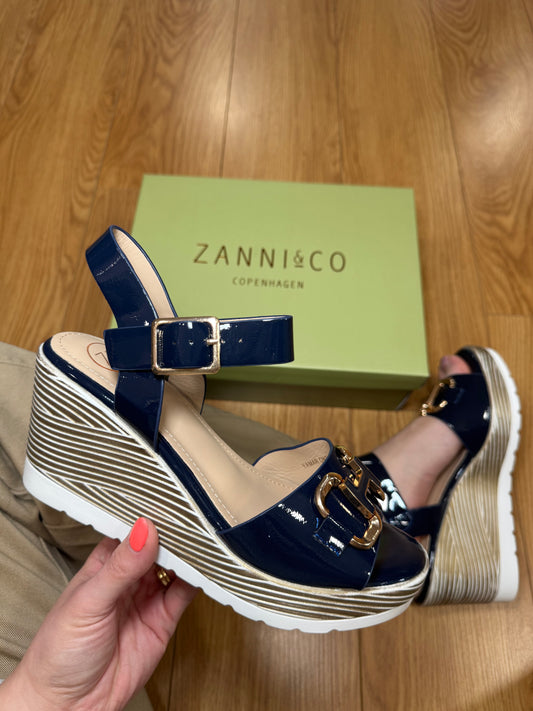 Zanni & Co Yamar Cobalt Wedge Sandal