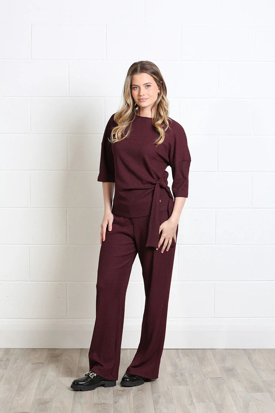 Rant & Rave Freya Textured Chocolate Plum Co-ord