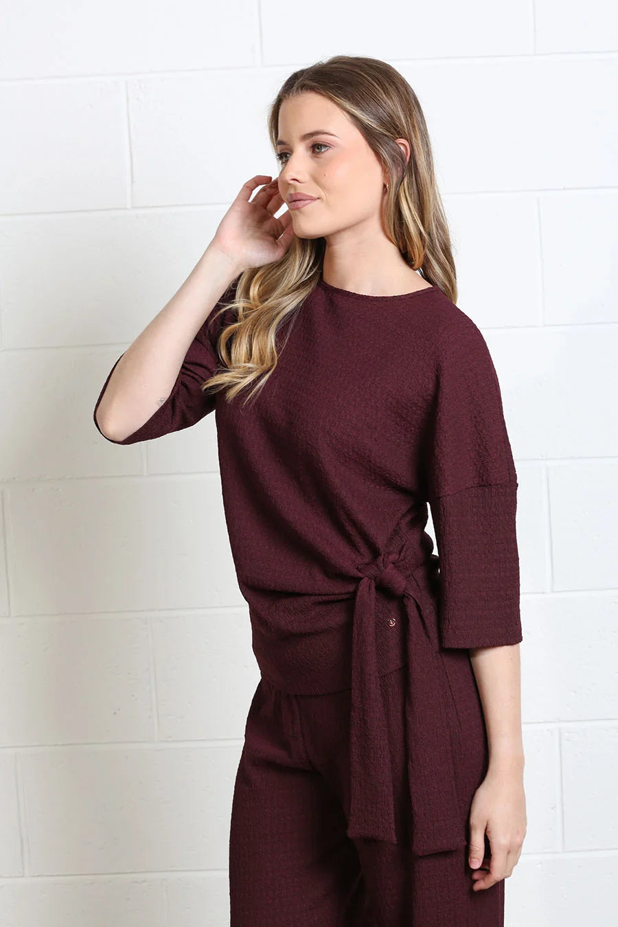 Rant & Rave Freya Textured Chocolate Plum Co-ord