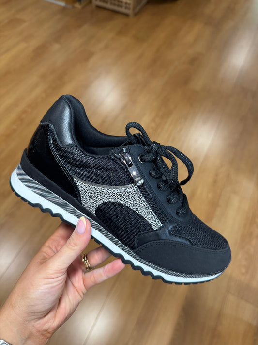 Marco Tozzi Black Zip Trainer