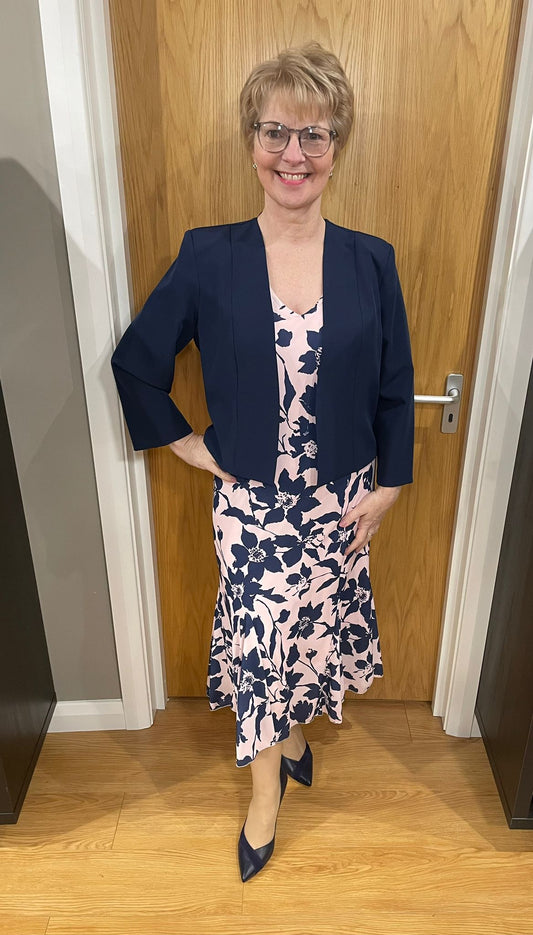 Glitz Navy/Pink Floral Two Piece