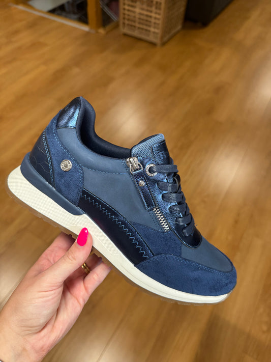 Refresh Navy Metallic Zip Trainer