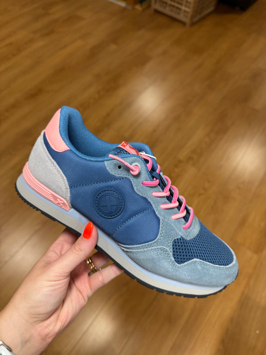 XTI Navy/Pink Knit Trainer