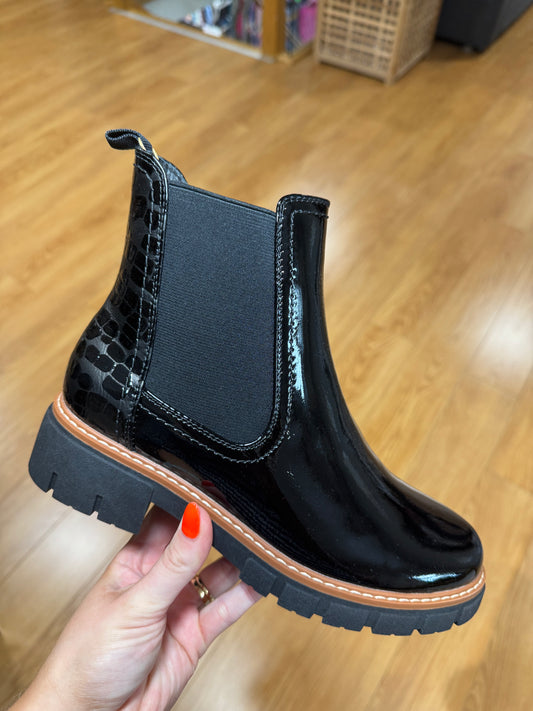 Lunar Peace Black Patent Chelsea Boot