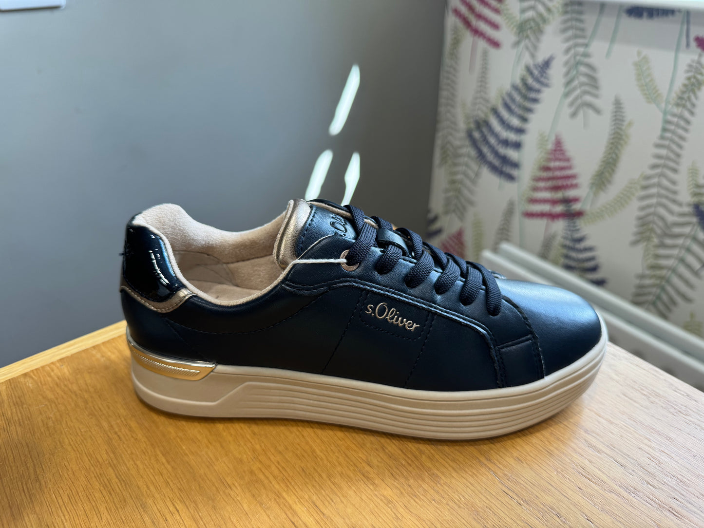 S.Oliver Navy Laced Trainer
