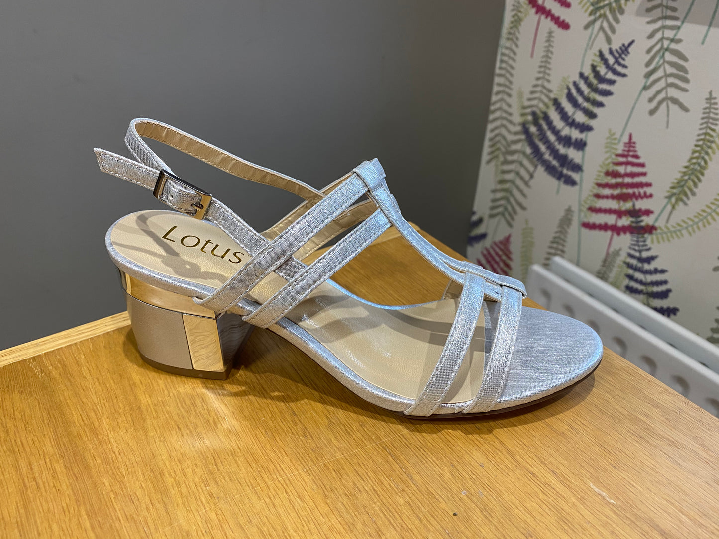 Lotus Mirella Silver Block Sandal