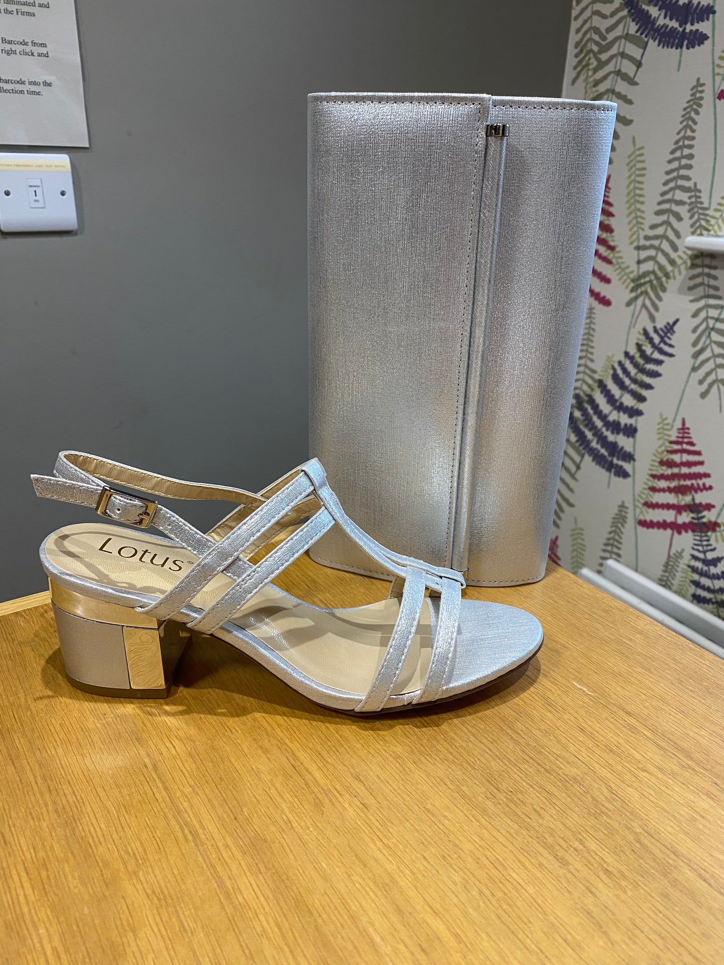 Lotus Mirella Silver Block Sandal