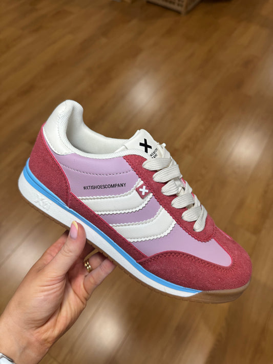 XTI Pink/Lilac Stripe Trainer