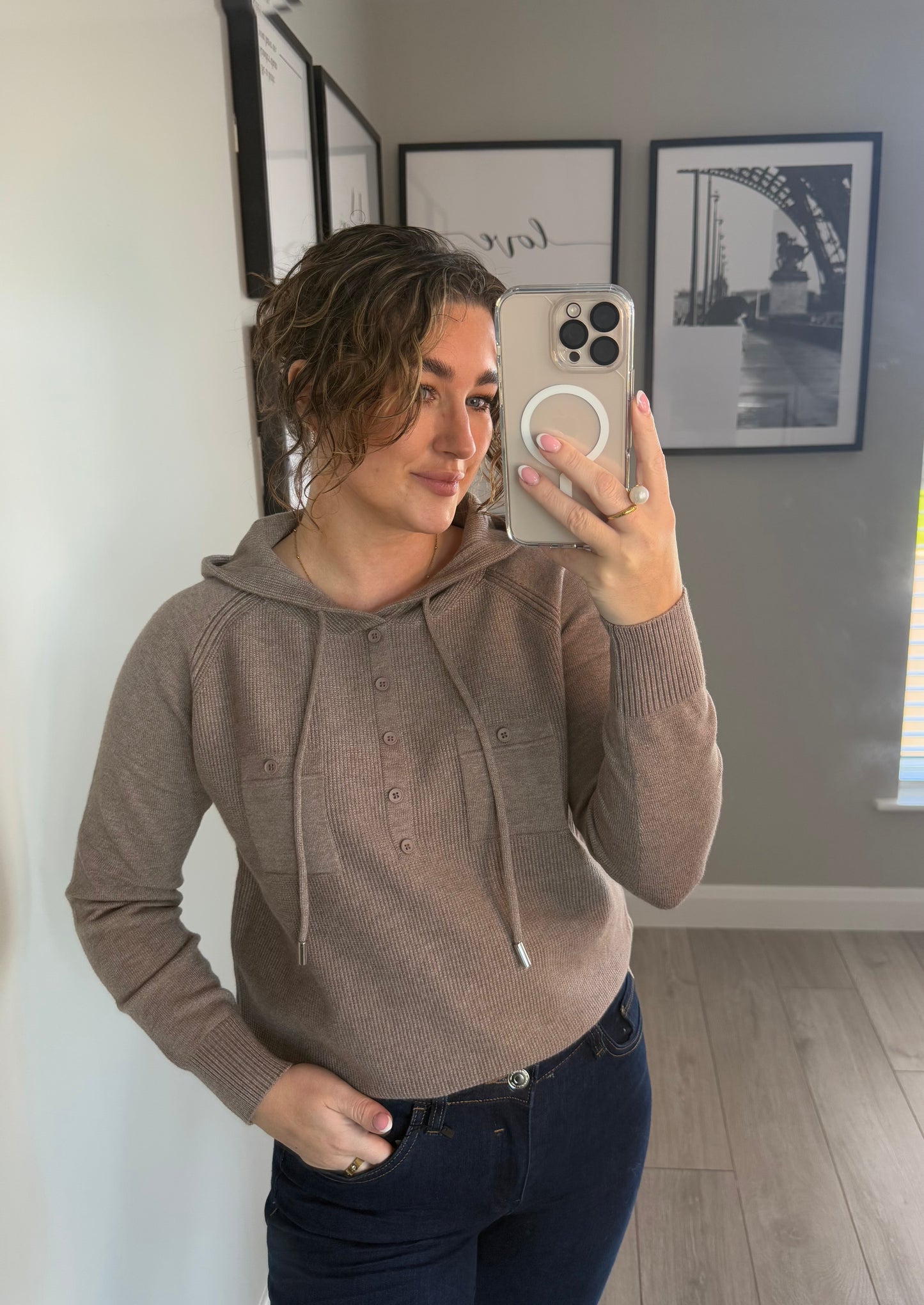Taupe Knit Hoody