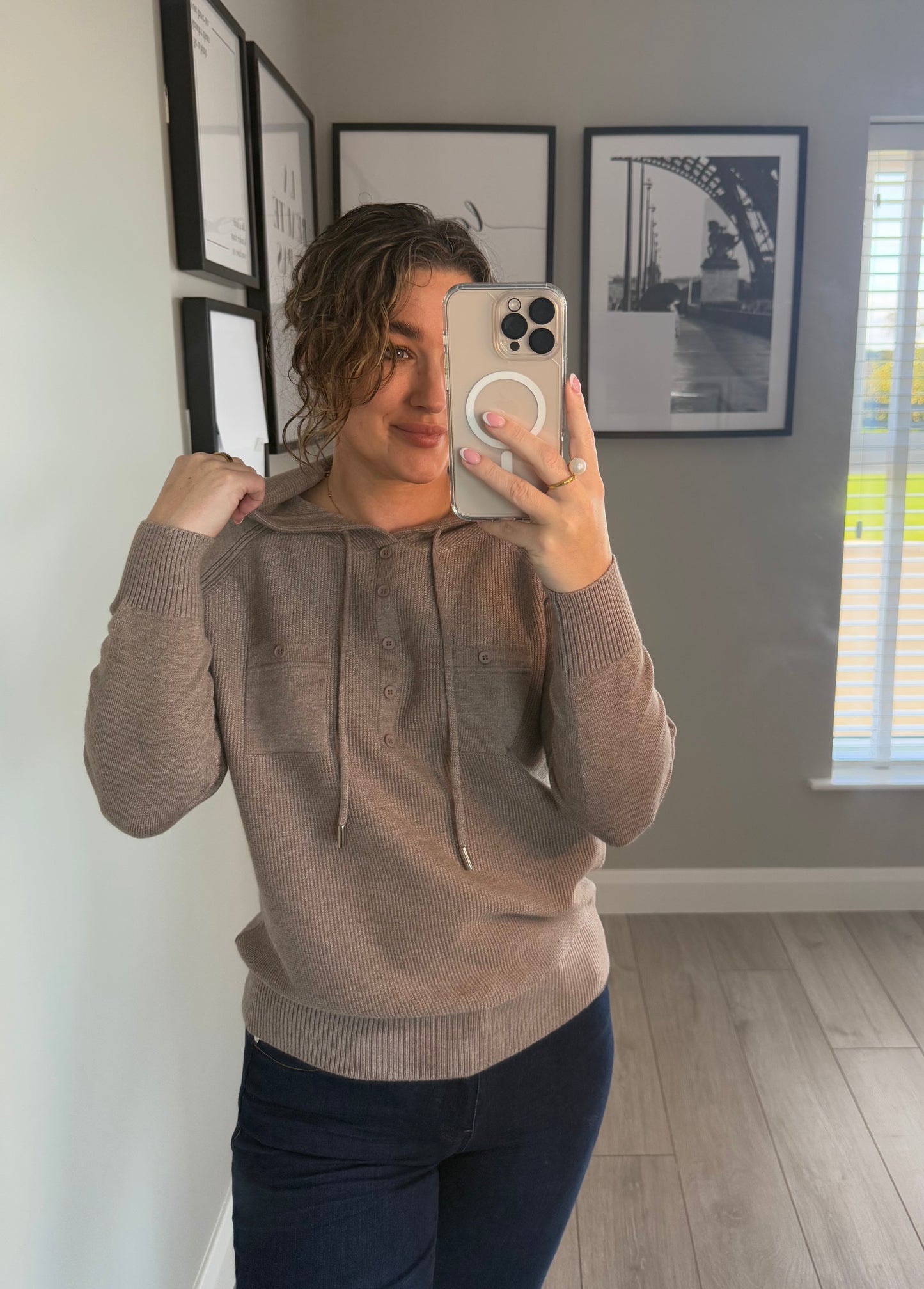 Taupe Knit Hoody