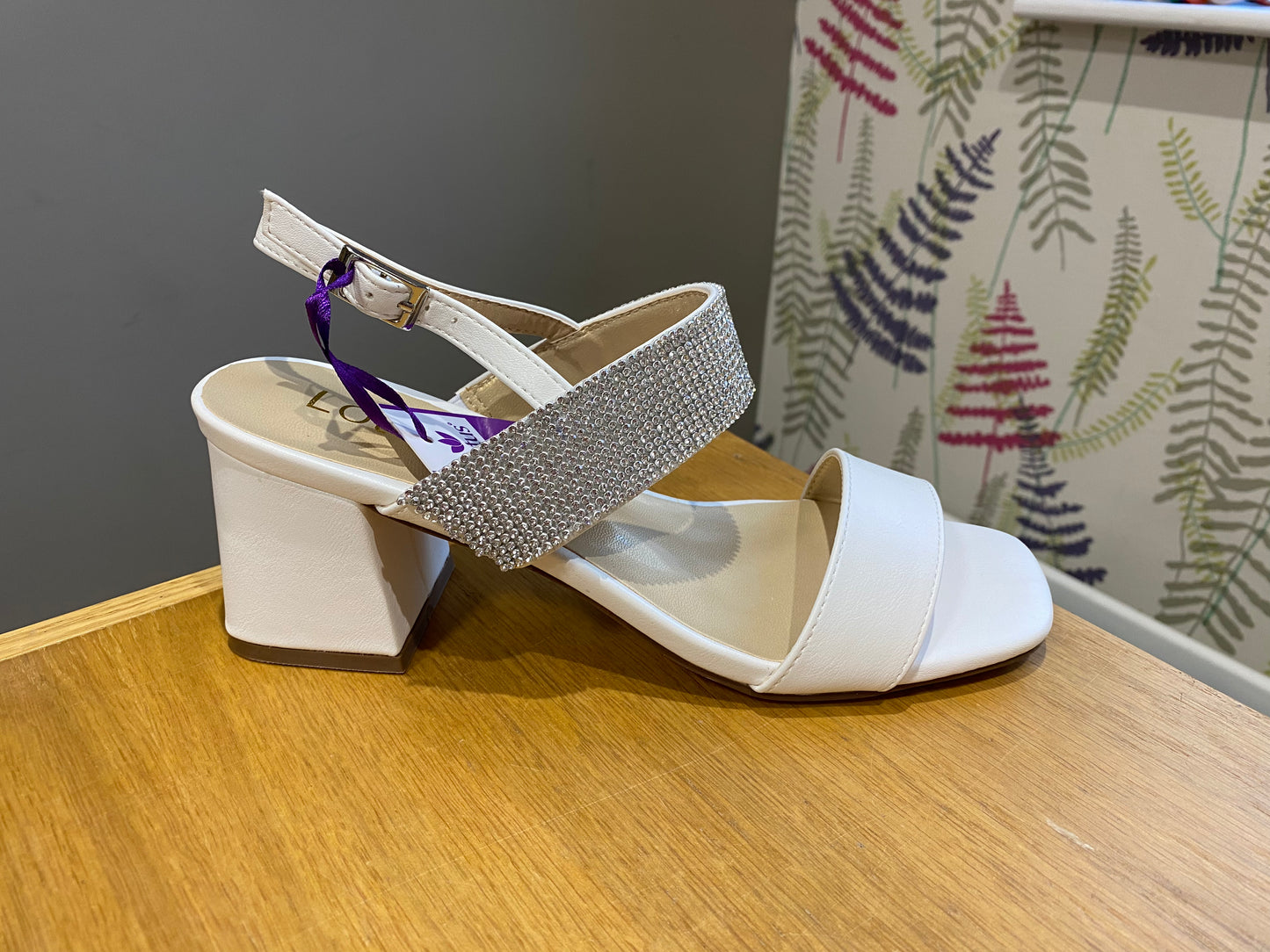 Lotus Elisena White Diamanté Sandal