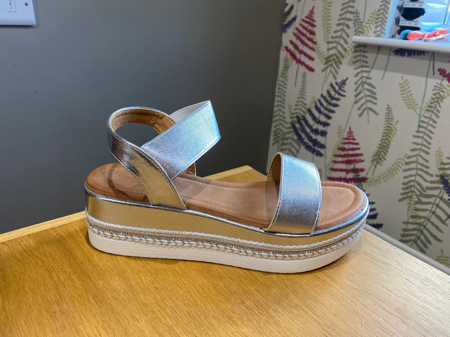 Silver Metallic Platform Sandal