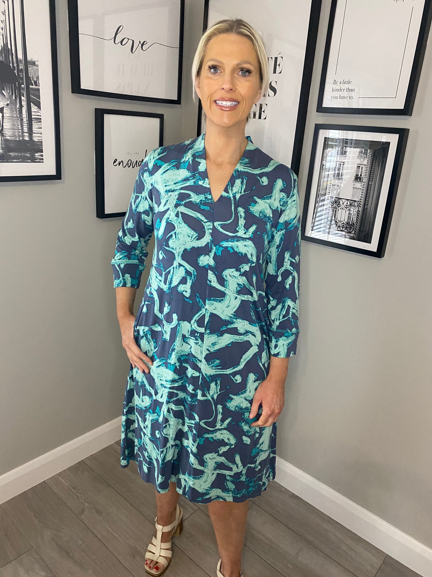 Adini Grey/Teal Dress