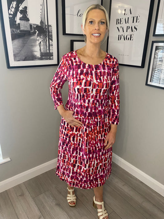 Adini Pink Multi Print Dress