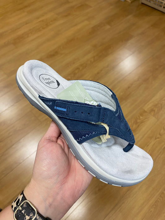 Free Spirit Juliet Navy Toe Post Sandal