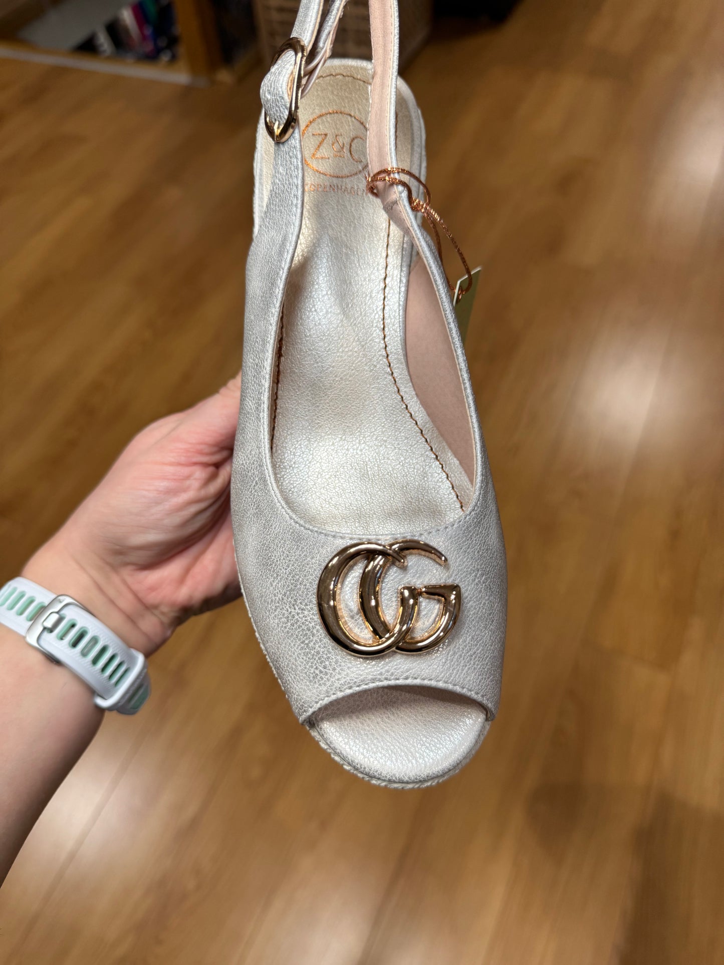 Zanni & Co Duyrink Silvery Wedge Slingback