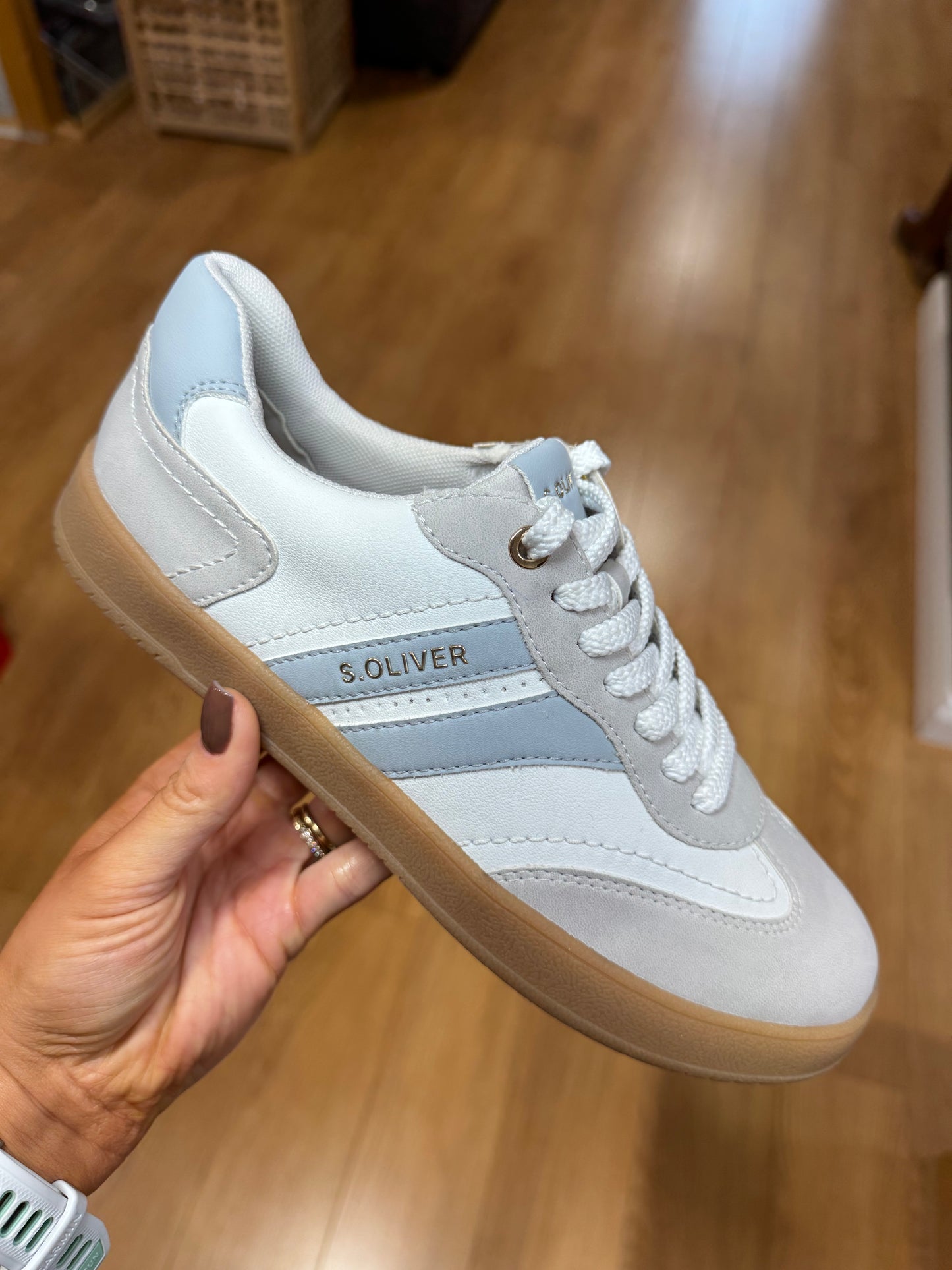 S. Oliver Blue/Grey Slim Trainer