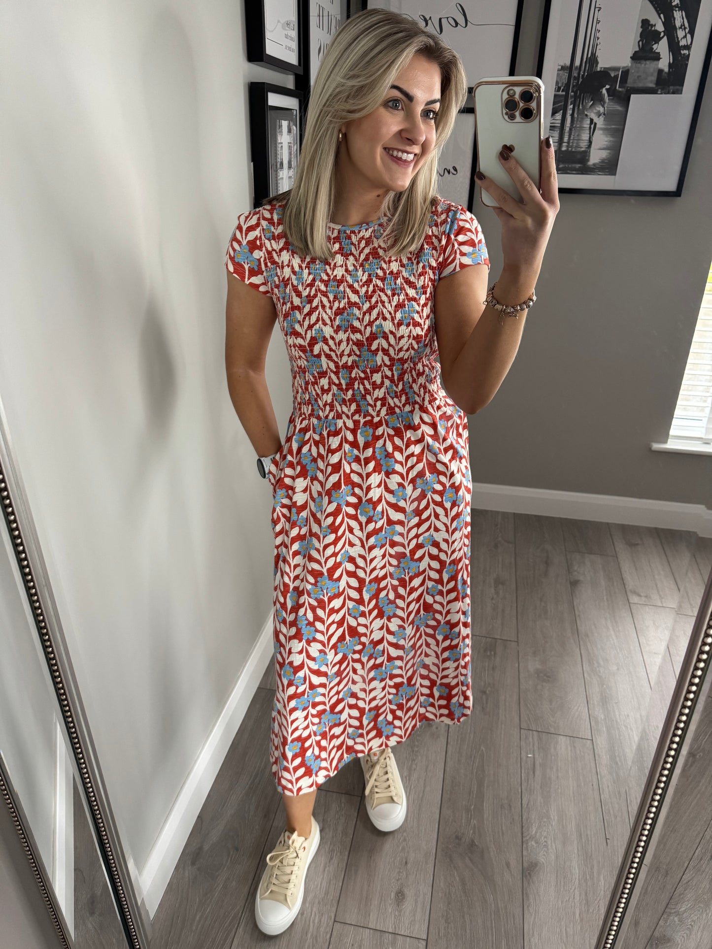 Brakeburn Spring Vine Coral Dress
