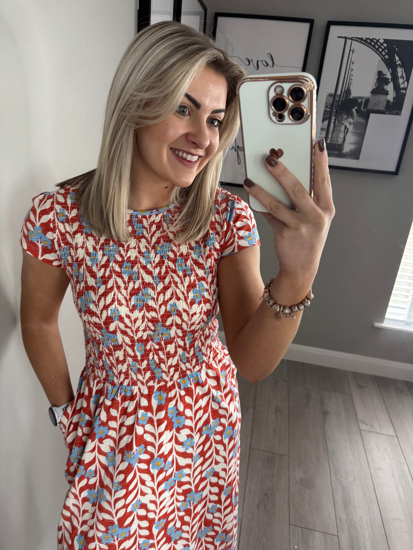 Brakeburn Spring Vine Coral Dress