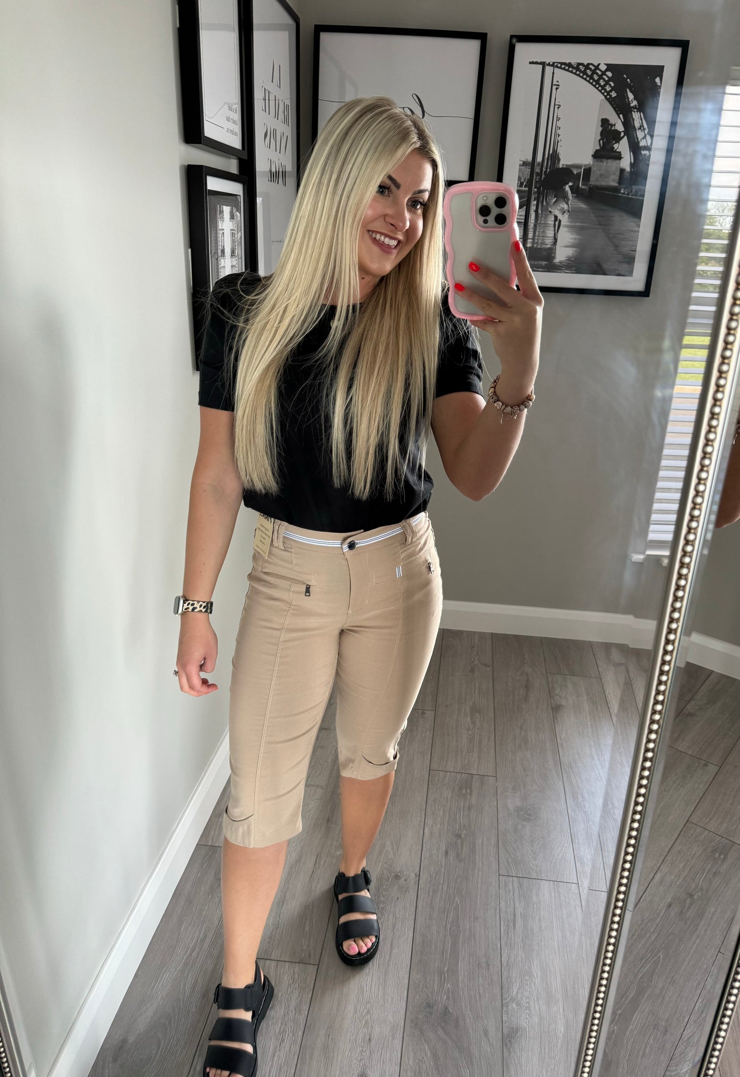 Pinns Beige Stripe Crops