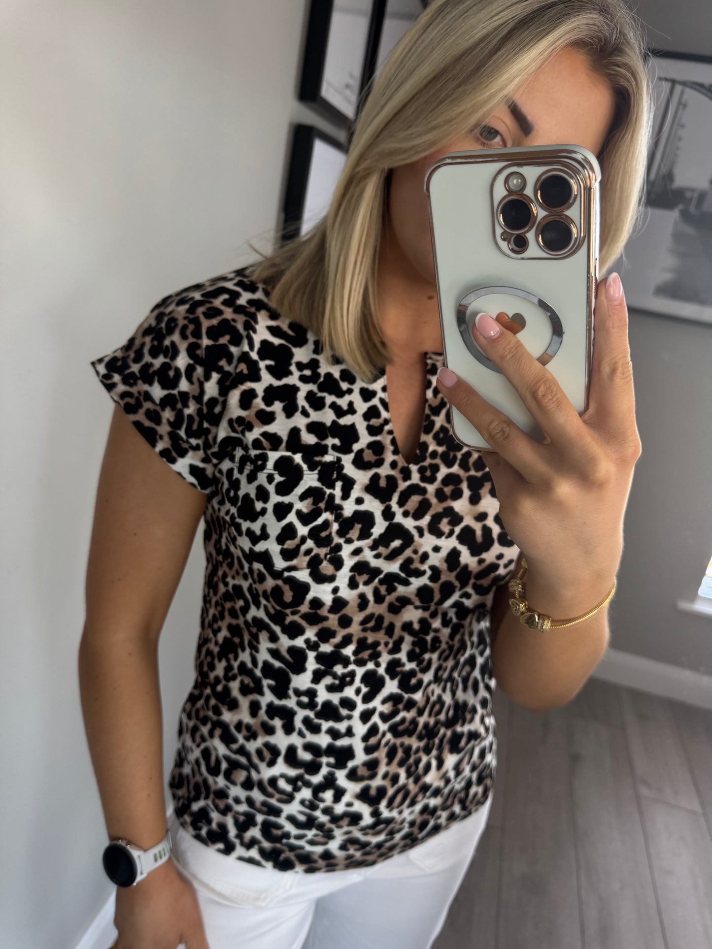 Freequent Tan Leopard T-Shirt