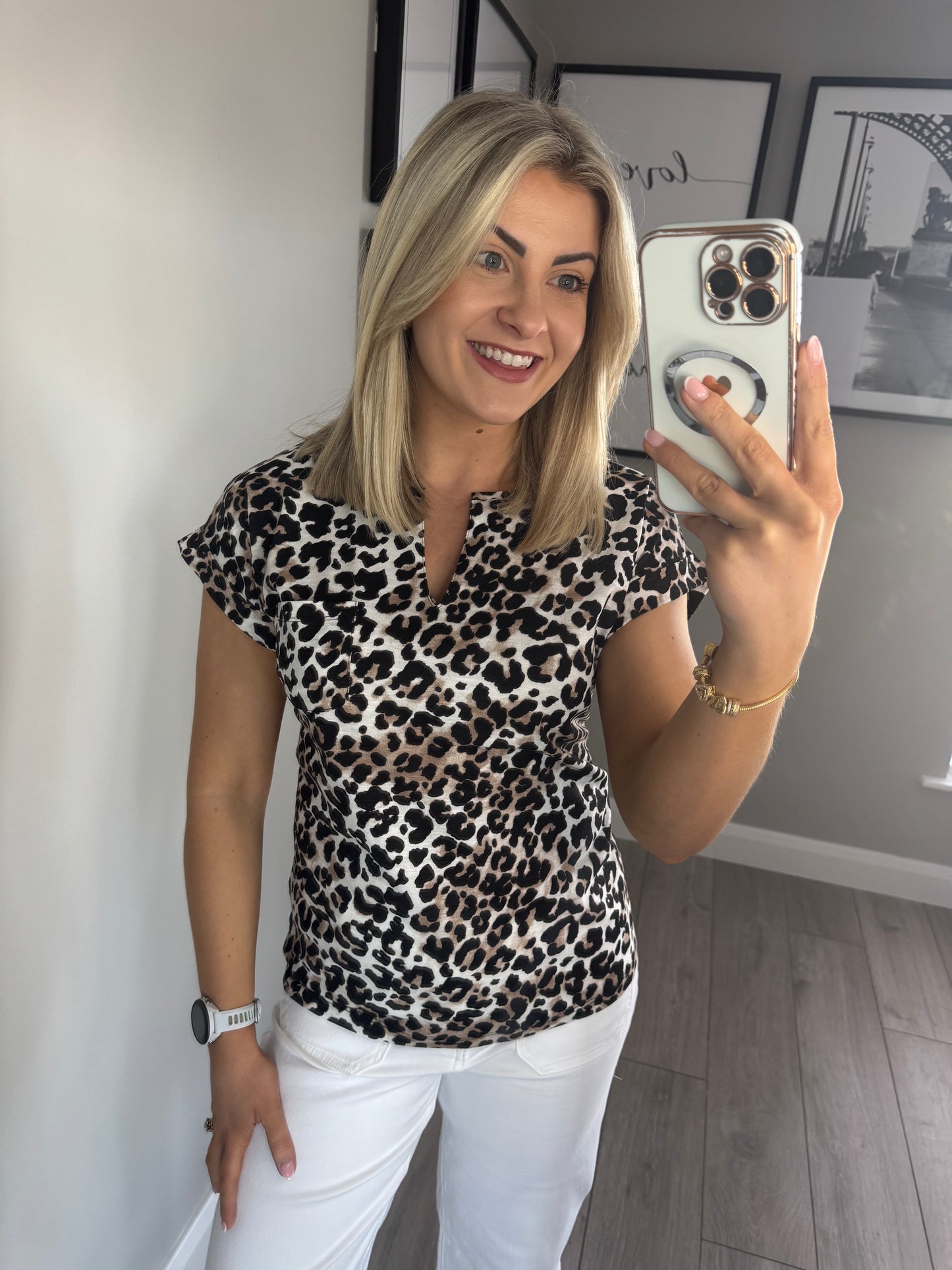 Freequent Tan Leopard T-Shirt
