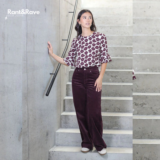 Rant & Rave Jacinda Plum Wide Leg Cord