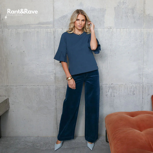 Rant & Rave Jacinda Teal Wide Leg Cord
