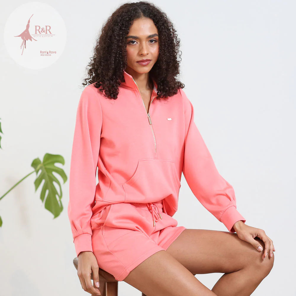 Relax & Renew Jane Coral Half Zip