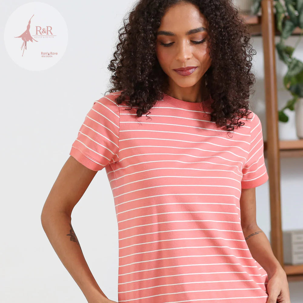 Relax & Renew Paula Coral Stripe Tee