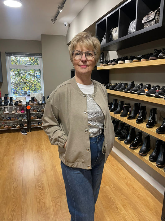 Freequent Taupe Bomber Jacket