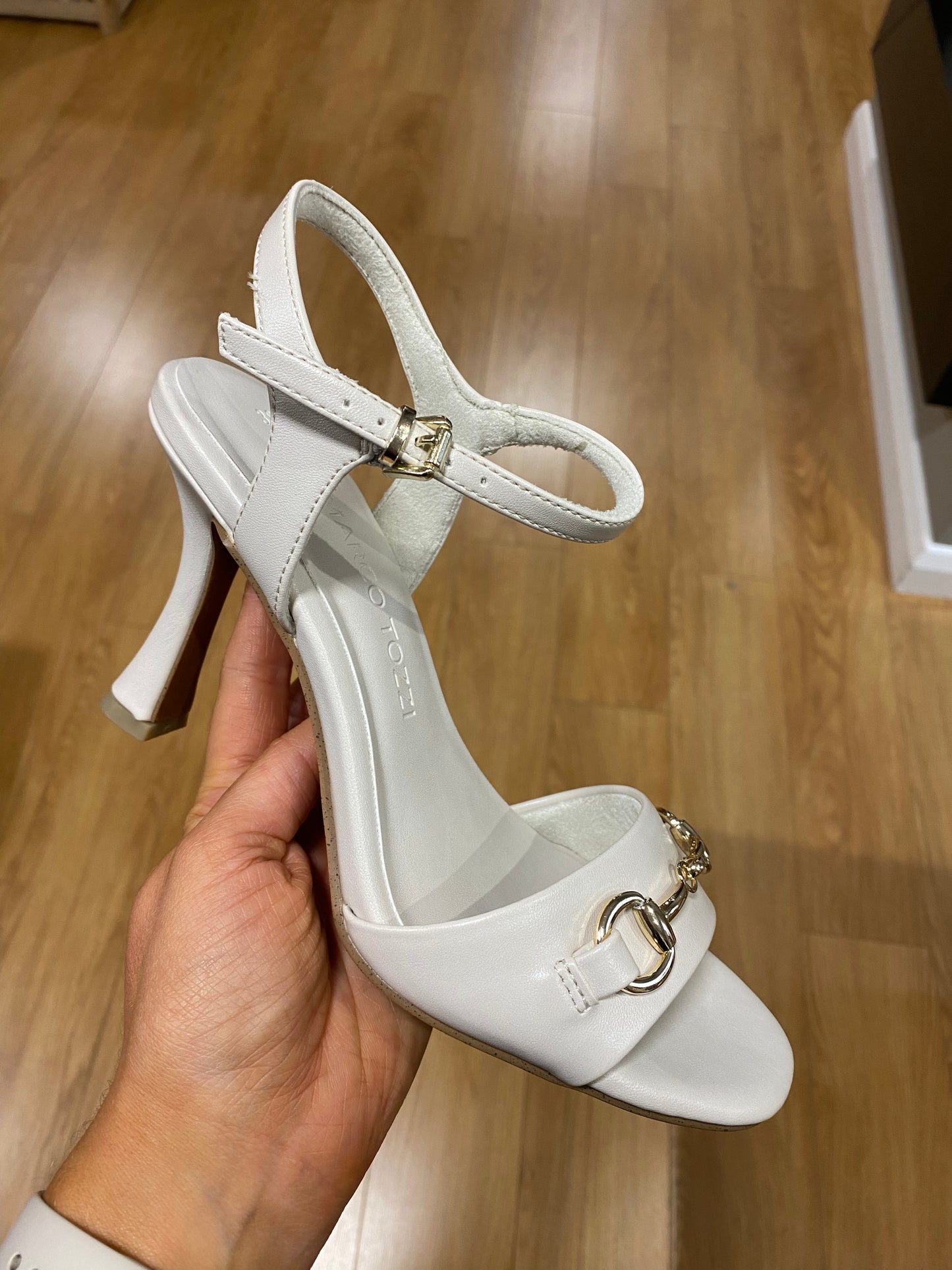 Marco Tozzi Cream Gold Heeled Sandal